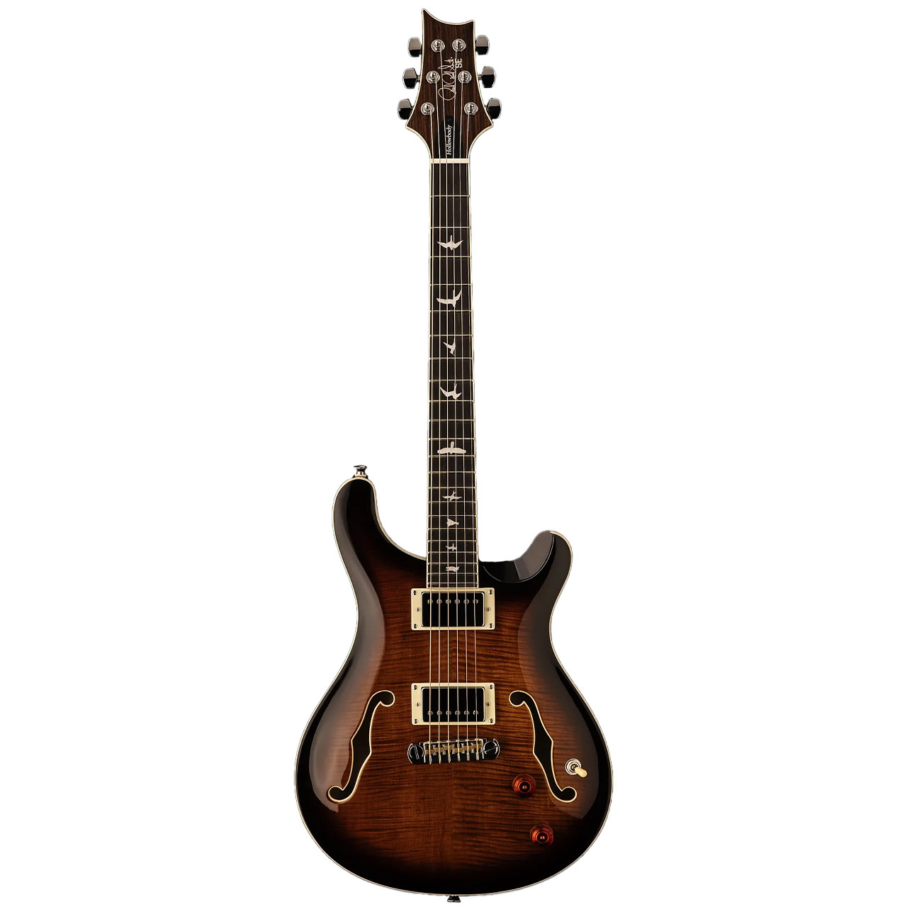 PRS SE Hollowbody II Electric Guitar - Black Gold Burst - Ted