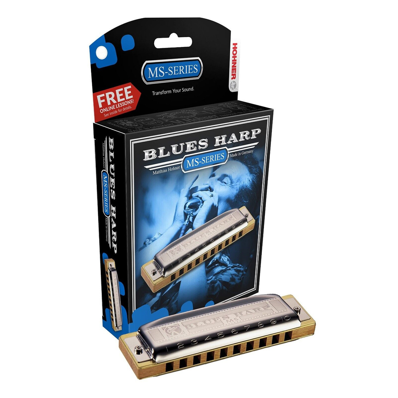 Hohner MS Series Blues Harp Harmonica - Key of A - Ted Brown Music