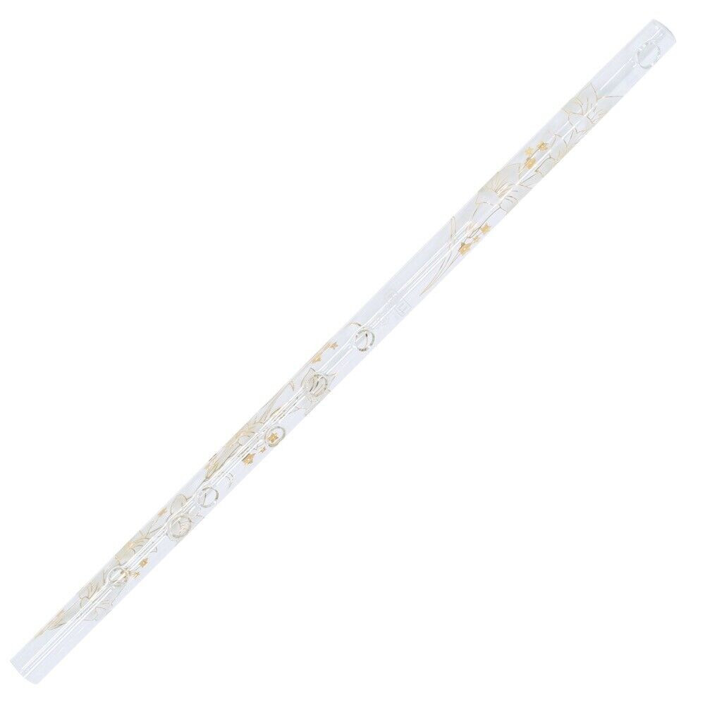 Hall Crystal Glass Flute - #11701 G Flute - White Lily with Inline