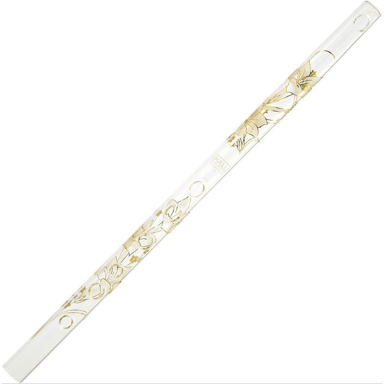 Hall Crystal Glass Flute - #11701 G Flute - White Lily with Inline