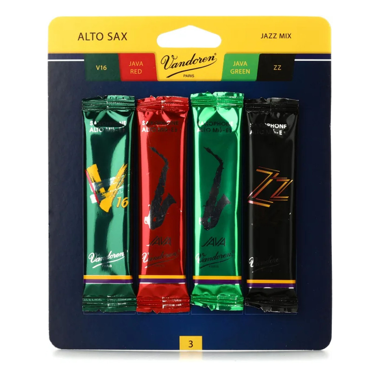【user_817】Mélange・・Reed・他・4本セット Vandoren Alto Saxophone Reeds 4-Pack Jazz Mix - 3.0 - Ted Brown