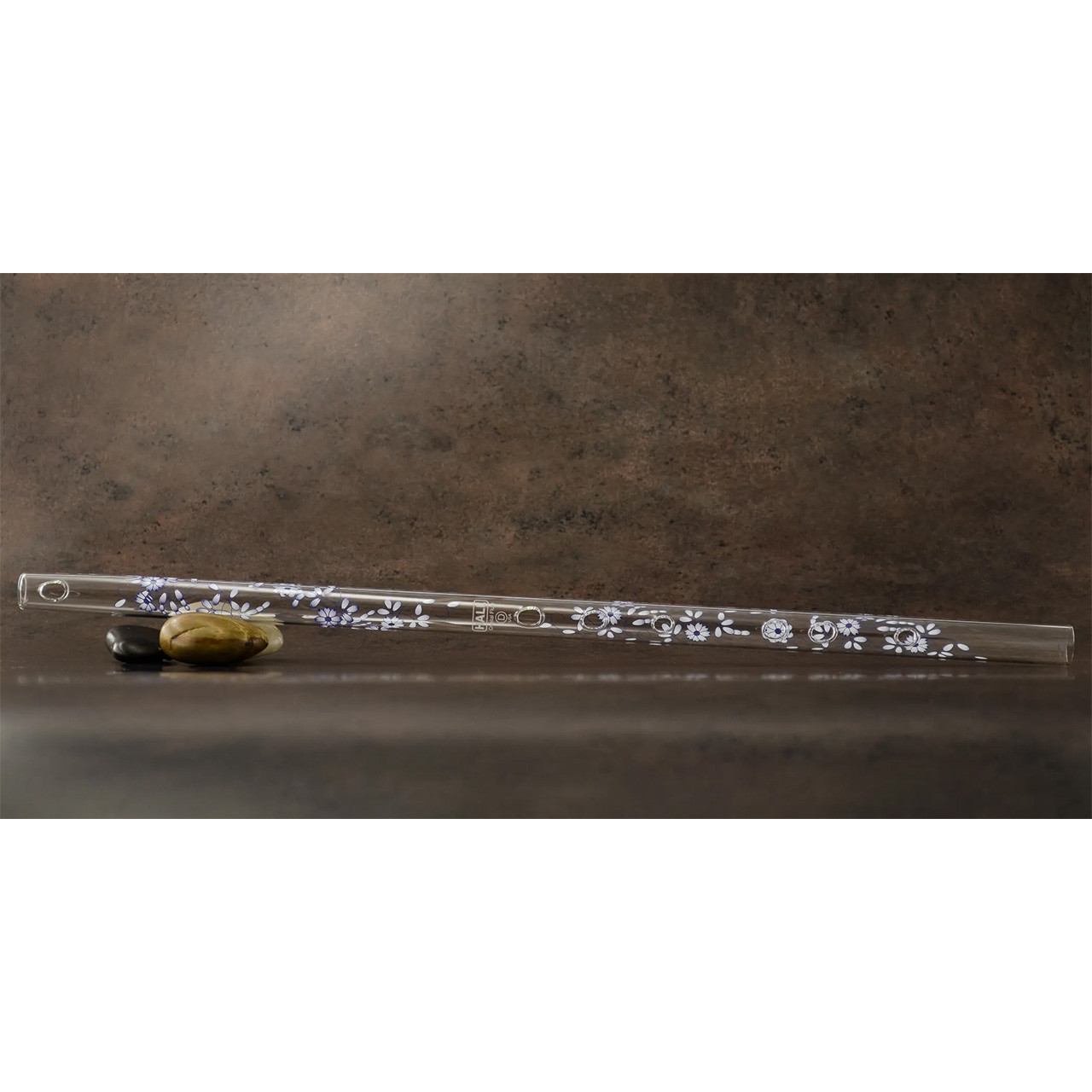 Hall Crystal Glass Flute - #22216 D Flute - Blue Delft with Offset