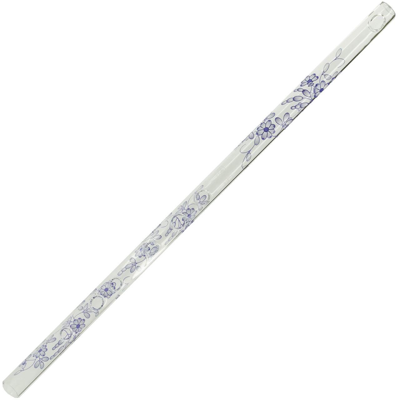 Hall Crystal Glass Flute - #22216 D Flute - Blue Delft with Offset
