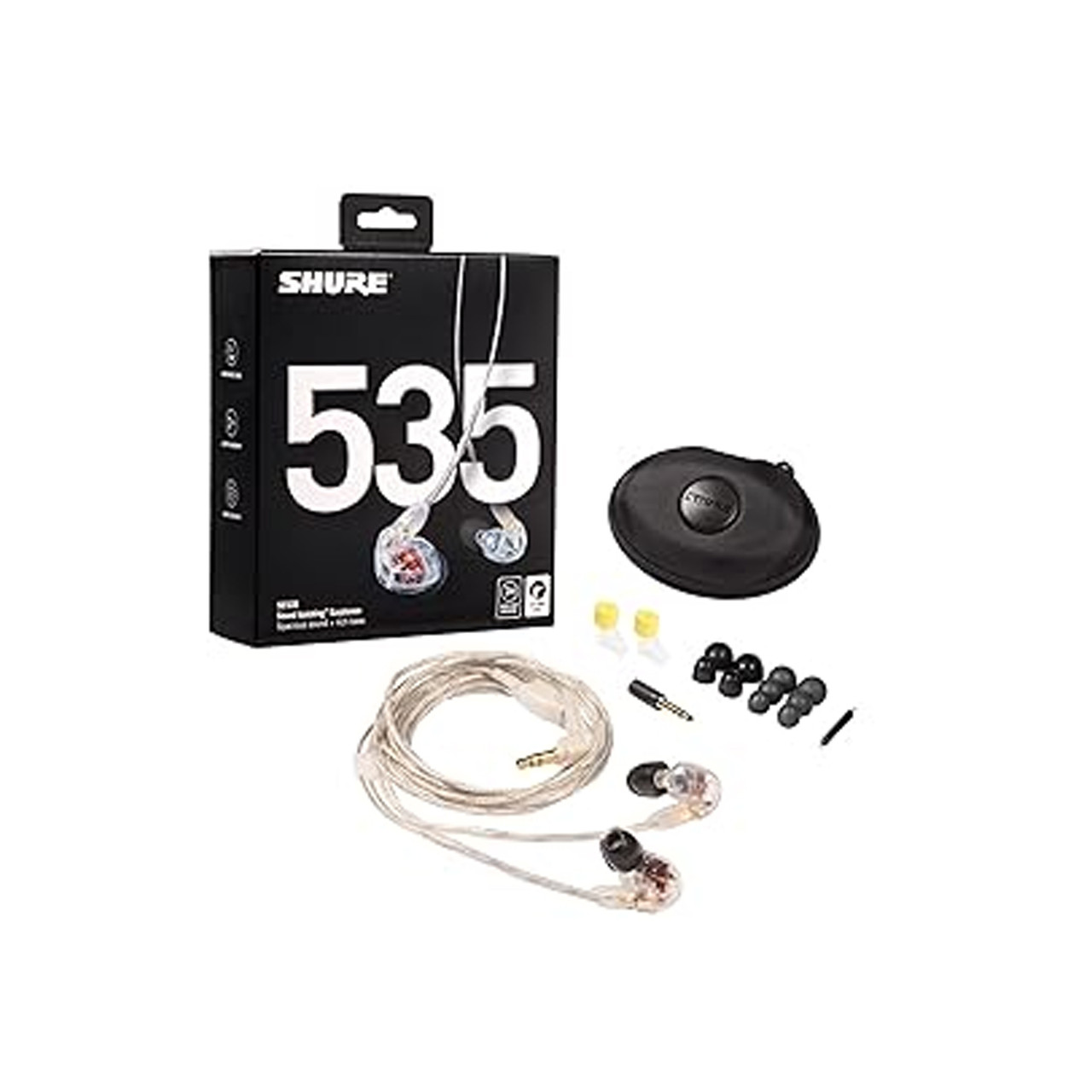【値下げ】SHURE SE535 × Nu-ClearCustomSounds Shure SE535 Sound Isolating In-Ear Monitor Earphones - Clear - Ted