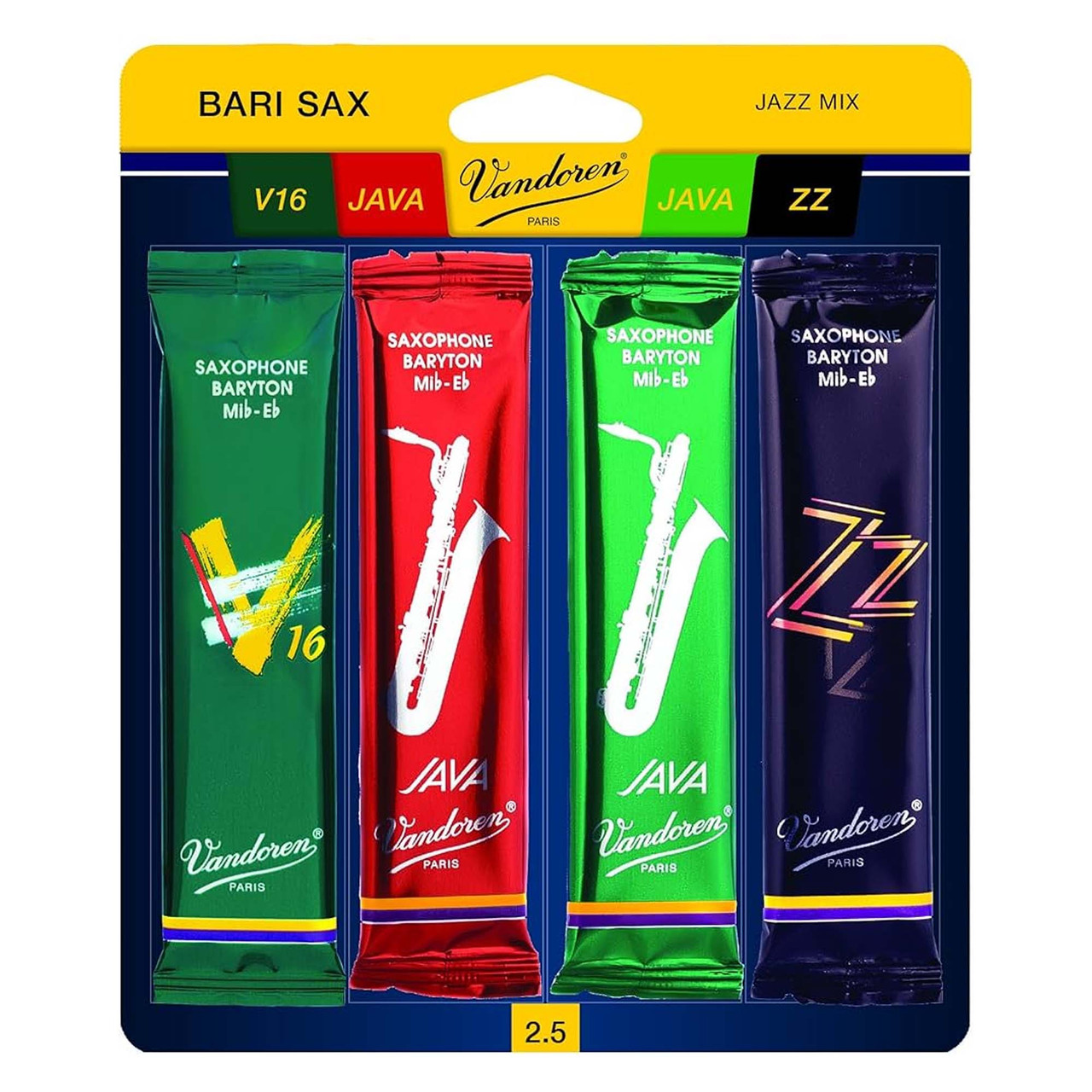 【user_817】Mélange・・Reed・他・4本セット Vandoren Baritone Saxophone Reedss Jazz Mix Size 2.5 - Ted Brown