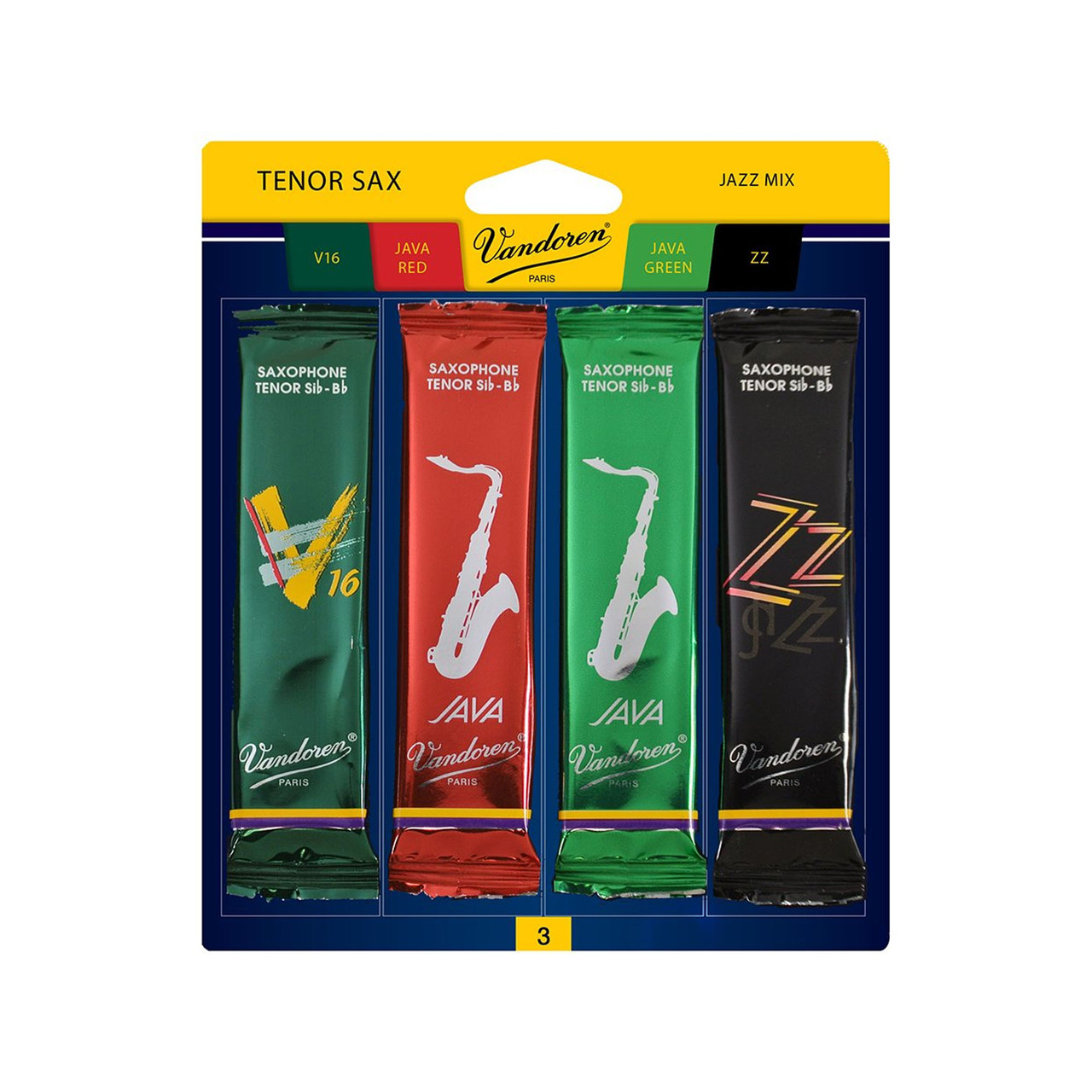【user_817】Mélange・・Reed・他・4本セット Vandoren SRMIXT3 Tenor Saxophone Mix Card - Size 3 - Ted Brown