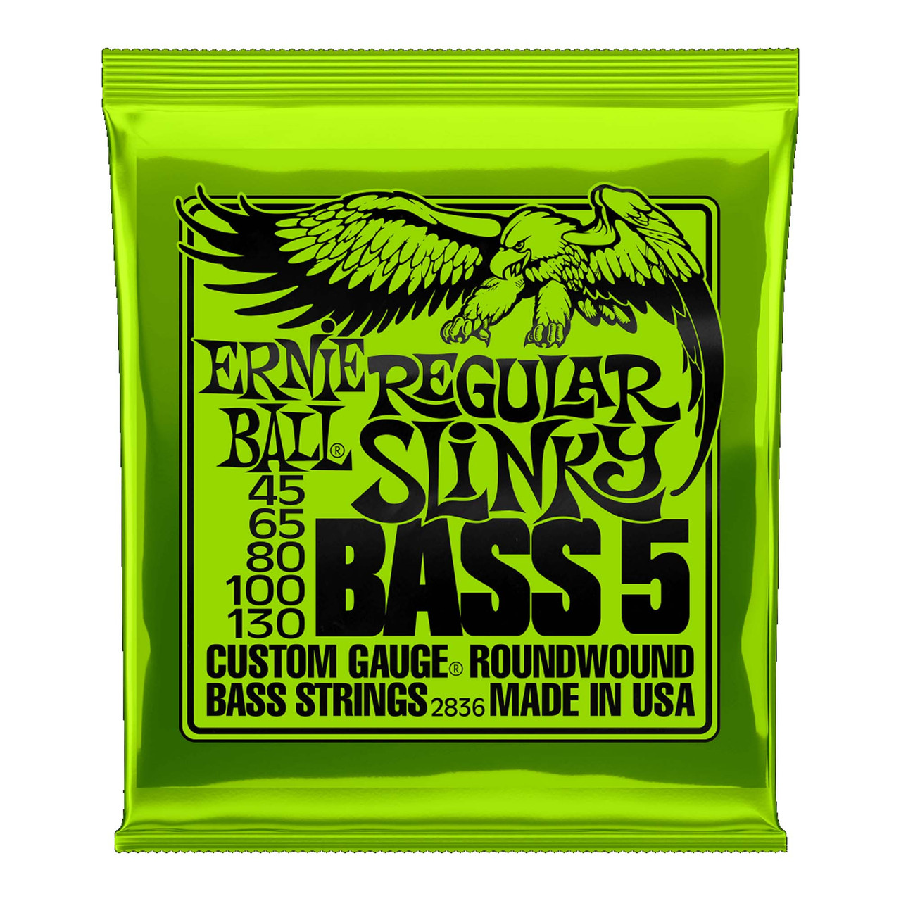 Ernie Ball Bass Guitar Strings 5-String Nickel 45-130 Gauge
