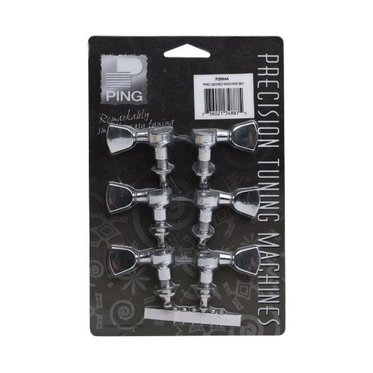 Ping P2654A Geared 3+3 Chrome Venetian Button Guitar Tuning