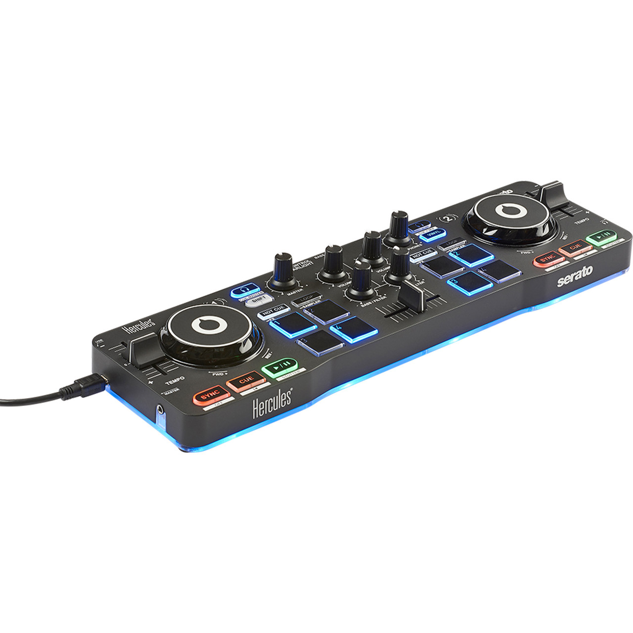 Hercules DJ Starter Kit with Starlight Controller, Speakers