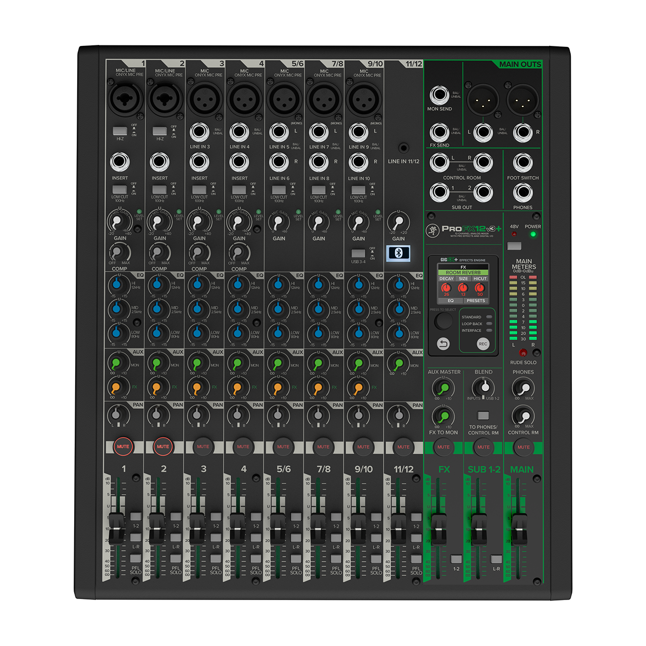 Mackie ProFX12v3+ 12-channel Analog Mixer with FX and Bluetooth