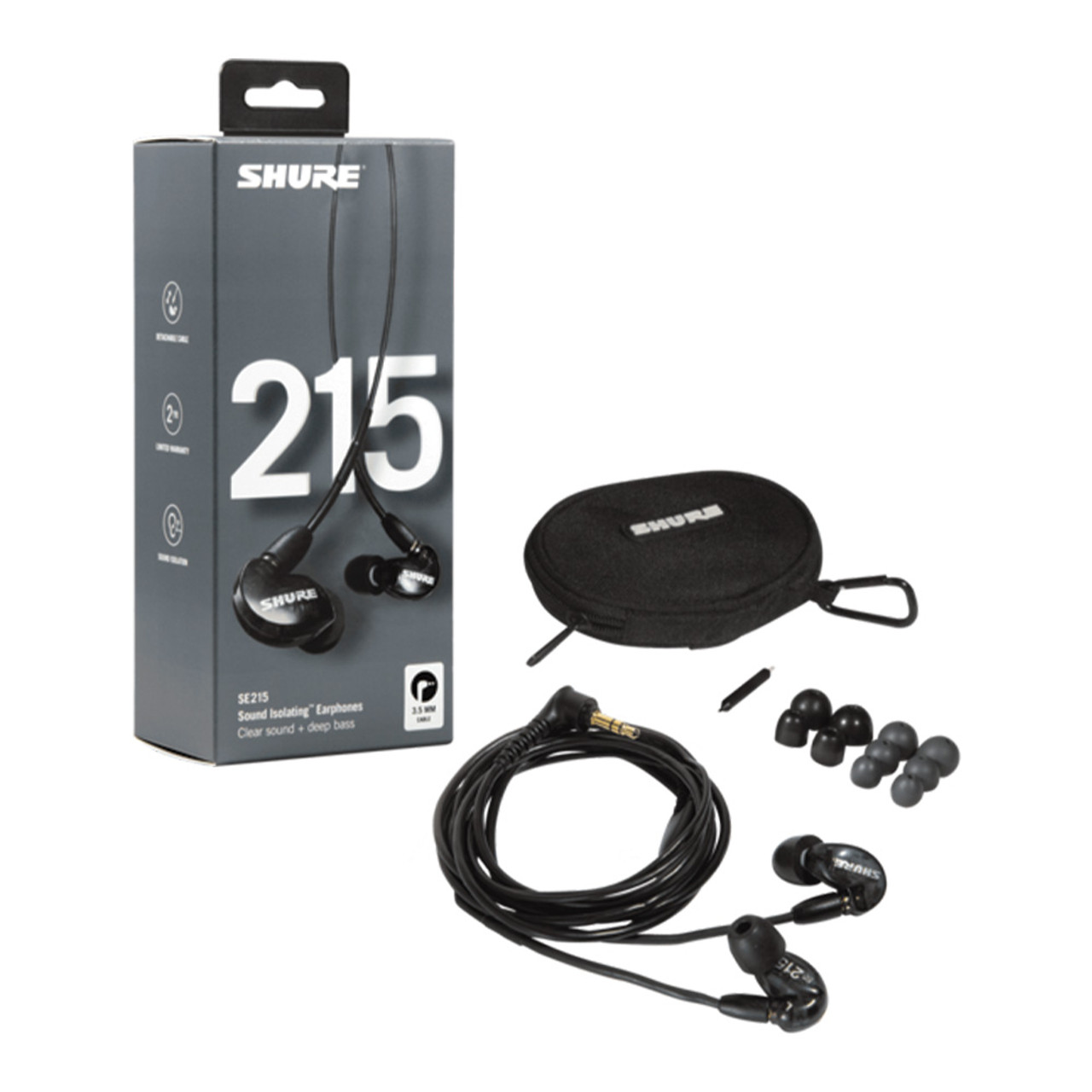 Shure SE215 Sound-isolating Earphones - Black - Ted Brown