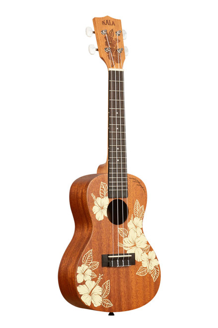 Kala Hibiscus Mahogany Soprano Ukulele with Bag - KA-HIBISCUS-S