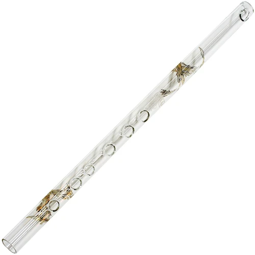 Hall Crystal Glass Flute - #22216 D Flute - Blue Delft with Offset