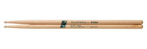 A pair of wooden drumsticks with the brand name 'Tama' and series 'Traditional' printed on them.