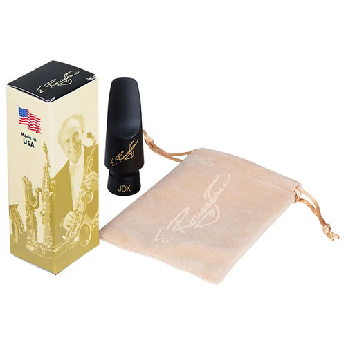 Rousseau JDX saxophone mouthpiece set with box and pouch.