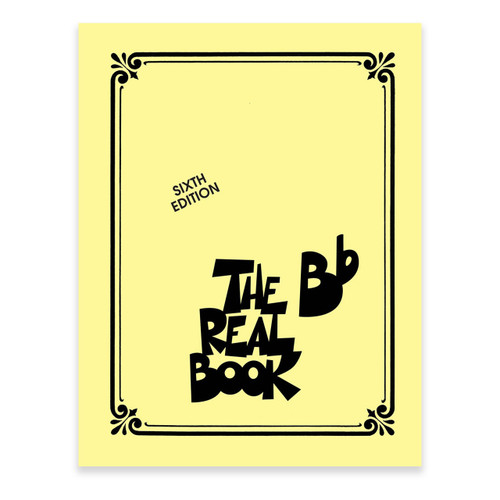 Front cover of The Real Book Volume I Sixth Edition for Bb instruments, featuring a yellow background with black decorative border and bold title text.
