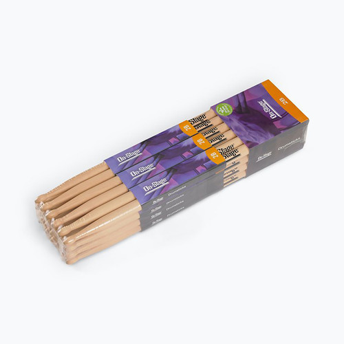 On-Stage 2B Wood Tip Maple Drum Sticks - Brick of 12