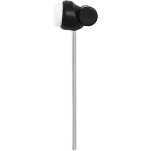 A Gibraltar bass drum beater with white head and black handle against a plain background.