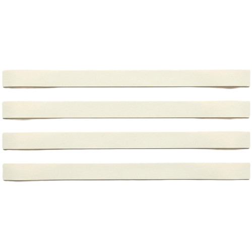 Four white nylon strips neatly arranged against a plain background.