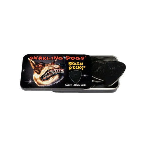 D'Andrea Snarling Dog Brain Picks 12pk Tin -  .88mm Black
