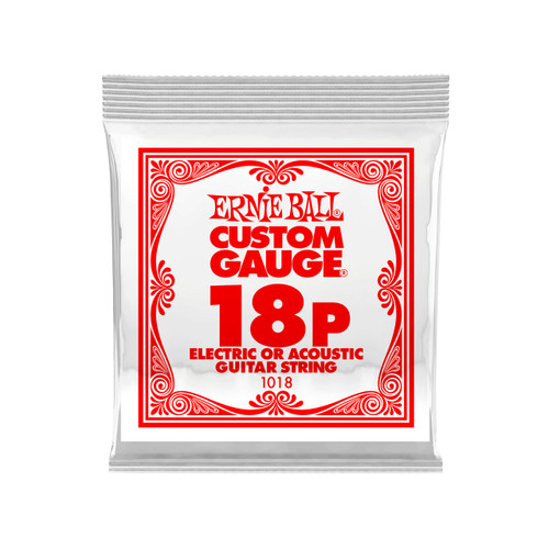 Ernie Ball Plain Steel Guitar String Single - .018