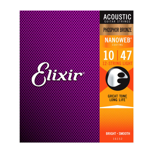 Elixir Nanoweb Acoustic Guitar Strings - Phosphor Bronze Extra
