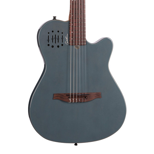 Godin Multiac Mundial Nylon String Acoustic/Electric Guitar with Gig Bag - Arctik Blue