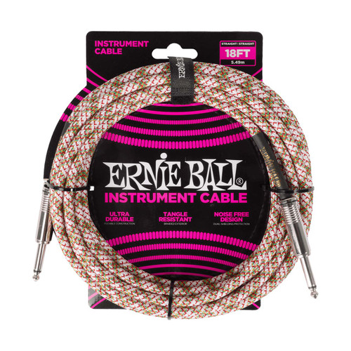 Ernie Ball Braided Straight/Straight Instrument Cable - 18ft - Emerald Argyle