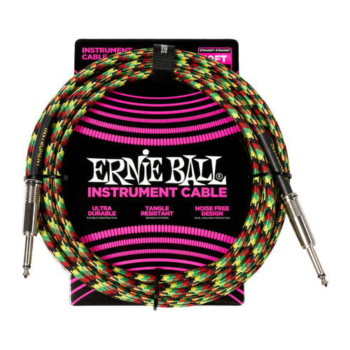 Ernie Ball Braided Straight/Straight Instrument Cable - 10ft - Good Vibrations