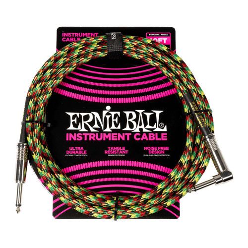 Ernie Ball Braided Straight/Angled Instrument Cable - 10ft - Good Vibrations