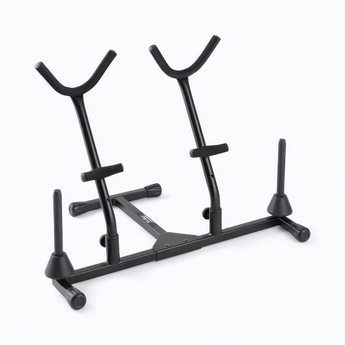 On-Stage Double Alto/Tenor Saxophone Stand with Clarinet/Flute Pegs