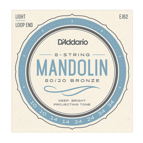 D'Addario EJ62 80/20 Bronze Mandolin Strings - Light 10-34
