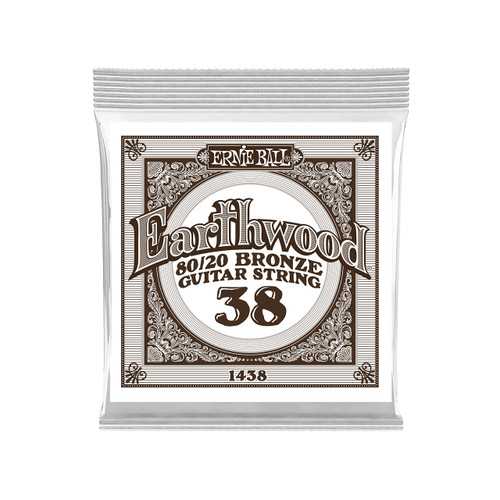 Ernie Ball Earthwood 80/20 Bronze Acoustic Guitar String Single - .038