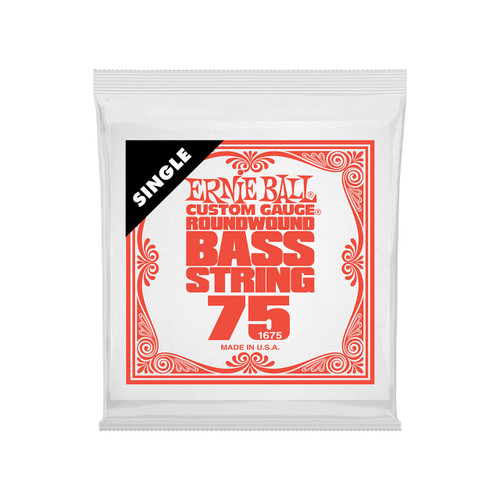 Ernie Ball Nickel Wound Bass Guitar String Single - .075