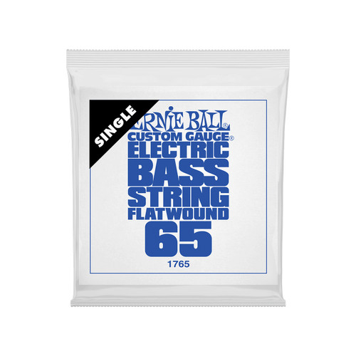 Ernie Ball Stainless Steel Flatwound Bass Guitar String Single - .065