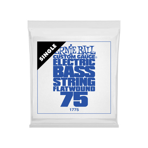 Ernie Ball Stainless Steel Flatwound Bass Guitar String Single - .075