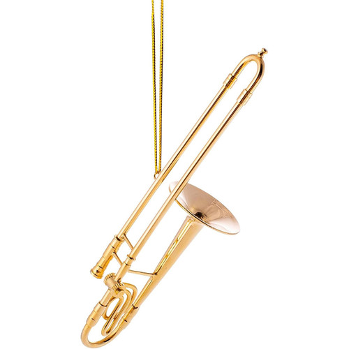 Trombone Ornament - Gold