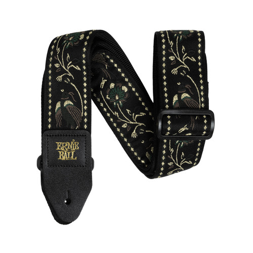 Ernie Ball P05372 Classic Jacquard Guitar Strap - Black Pleasant Pheasant