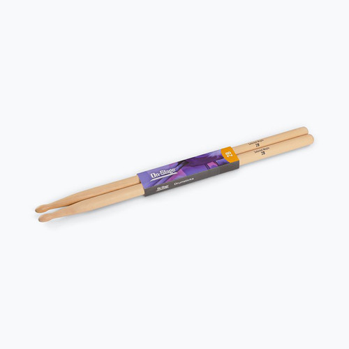 On-Stage 2B Wood Tip Maple Drum Sticks - Single Pair
