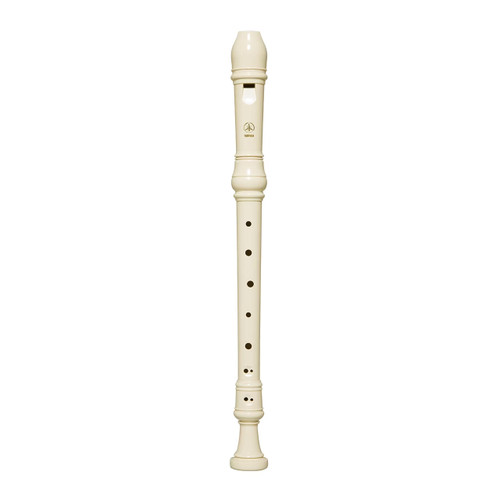 A white plastic recorder.