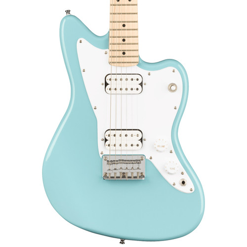 Squier Mini Jazzmaster HH Electric Guitar - Daphne Blue with Maple Fingerboard
