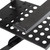Close-up of the LPT6000 black metal platform with multiple circular holes and a padded edge, designed for holding equipment or accessories. Close-up of the LPT6000 black metal platform with multiple circular holes and a padded edge, designed for holding equipment or accessories.