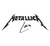 A black Metallica logo on a white background with Lars Ulrich's signature A black Metallica logo on a white background with Lars Ulrich's signature