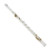 A clear Hall crystal glass piccolo with a slender design, featuring intricately etched white dragon motifs along its length.