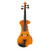 A n amber electric violin with a minimalist, modern design, featuring four strings, tuning pegs at the top, and a chin rest at the bottom. The body lacks traditional f-holes.
