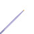 A single purple drumstick with a wooden tip facing toward the top right of the image that shows the stick's taper and a detail of the shape of the tip.