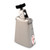 A silver cowbell with a mounting bracket and wingnut on top, featuring the LP logo near the bottom.