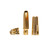 Gold-colored Otto Link saxophone mouthpiece set with ligature, mouthpiece, and cap arranged side by side on a flat surface for display.