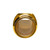 End-on view of a gold-colored saxophone mouthpiece, showing the circular shank opening and reflective finish, displayed on a flat surface.