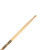 The image shows a single drumstick with a wooden tip. The drumstick has a natural wood finish and features some branding or design near the grip area.